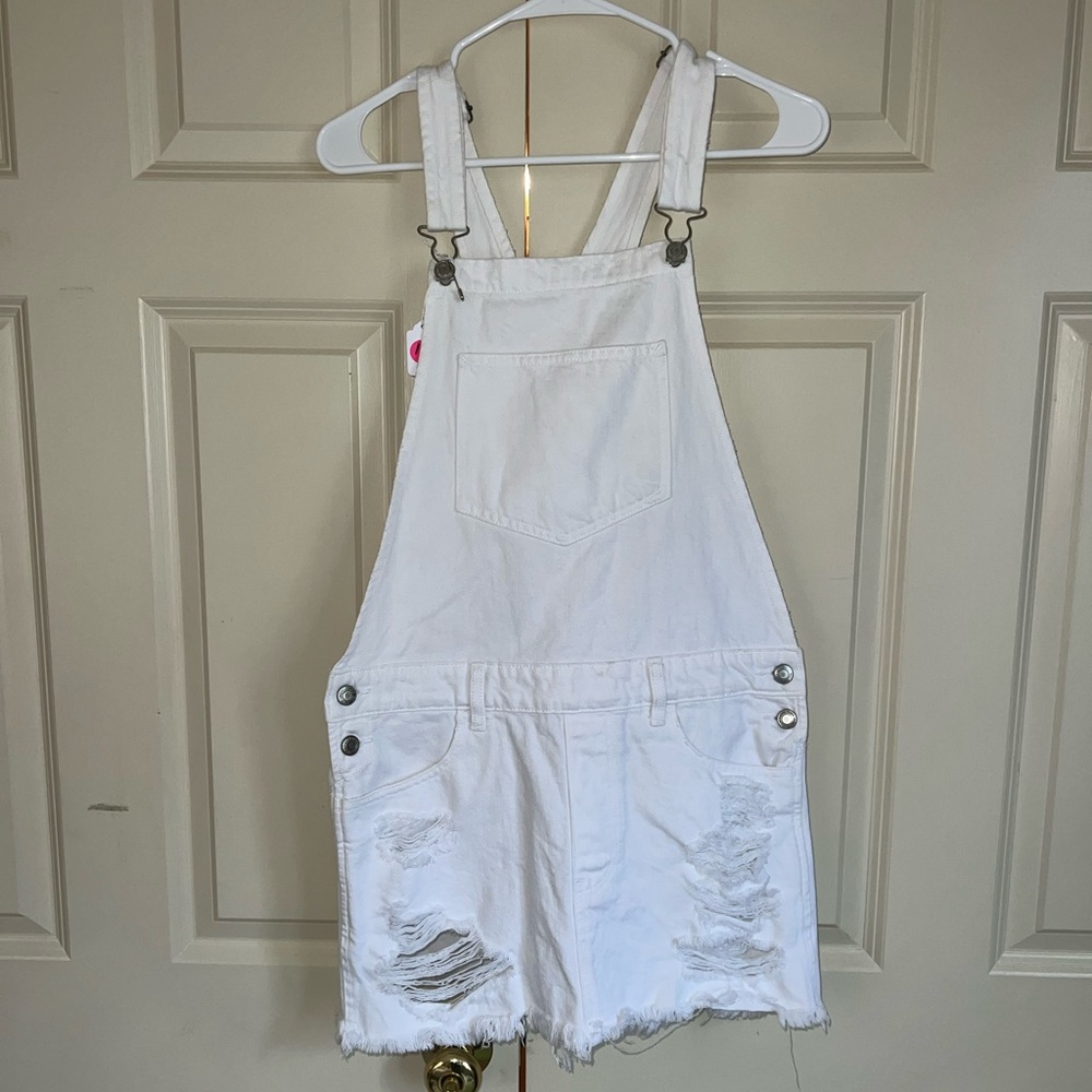 American Eagle White Overall Dress